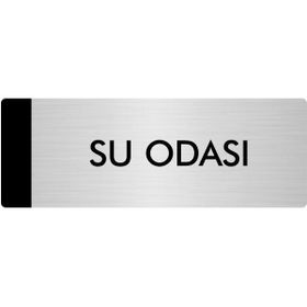 Özarslan Dizayn Departman Kapı İsimliği Su Odası 10x20 cm Gümüş Renk Metal Yönlendirme Levhası