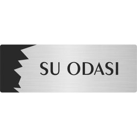 Özarslan Dizayn Departman Kapı İsimliği Su Odası 10x20 cm Gümüş Renk Metal Yönlendirme Levhası