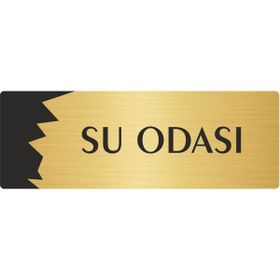 Özarslan Dizayn Departman Kapı İsimliği Su Odası 5x20 cm Altın Renk Metal Yönlendirme Levhası