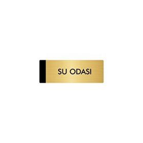Özarslan Dizayn Departman Kapı İsimliği Su Odası 7x20 cm Altın Renk Metal Yönlendirme Levhası