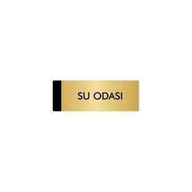 Özarslan Dizayn Departman Kapı İsimliği Su Odası 7x20 cm Altın Renk Metal Yönlendirme Levhası