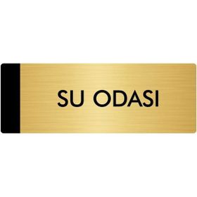 Özarslan Dizayn Departman Kapı İsimliği Su Odası 7x20 cm Altın Renk Metal Yönlendirme Levhası