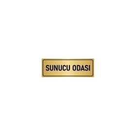 Özarslan Dizayn Departman Kapı İsimliği Sunucu Odası 10x20 cm Altın Renk Metal Yönlendirme Levhası