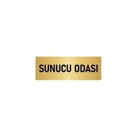 Özarslan Dizayn Departman Kapı İsimliği Sunucu Odası 10x20 cm Altın Renk Metal Yönlendirme Levhası