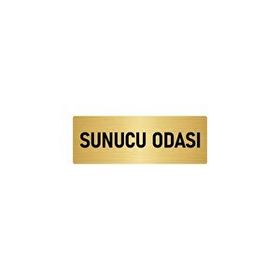 Özarslan Dizayn Departman Kapı İsimliği Sunucu Odası 10x20 cm Altın Renk Metal Yönlendirme Levhası