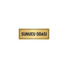 Özarslan Dizayn Departman Kapı İsimliği Sunucu Odası 10x20 cm Altın Renk Metal Yönlendirme Levhası