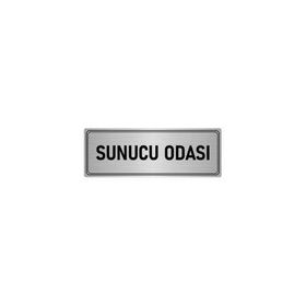 Özarslan Dizayn Departman Kapı İsimliği Sunucu Odası 10x20 cm Gümüş Renk Metal Yönlendirme Levhası