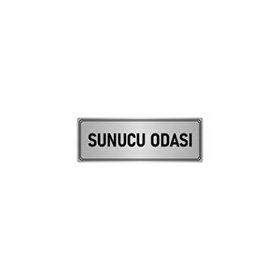 Özarslan Dizayn Departman Kapı İsimliği Sunucu Odası 10x20 cm Gümüş Renk Metal Yönlendirme Levhası