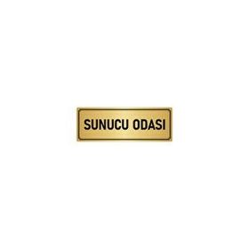 Özarslan Dizayn Departman Kapı İsimliği Sunucu Odası 5x20 cm Altın Renk Metal Yönlendirme Levhası