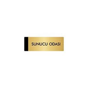 Özarslan Dizayn Departman Kapı İsimliği Sunucu Odası 5x20 cm Altın Renk Metal Yönlendirme Levhası