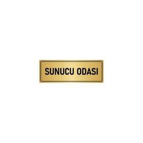 Özarslan Dizayn Departman Kapı İsimliği Sunucu Odası 7x20 cm Altın Renk Metal Yönlendirme Levhası