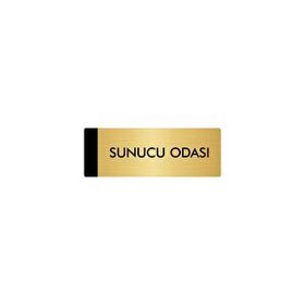 Özarslan Dizayn Departman Kapı İsimliği Sunucu Odası 7x20 cm Altın Renk Metal Yönlendirme Levhası
