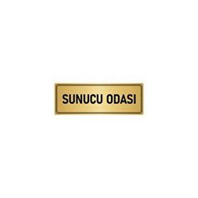 Özarslan Dizayn Departman Kapı İsimliği Sunucu Odası 7x20 cm Altın Renk Metal Yönlendirme Levhası