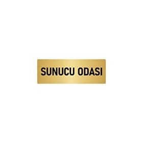 Özarslan Dizayn Departman Kapı İsimliği Sunucu Odası 7x20 cm Altın Renk Metal Yönlendirme Levhası