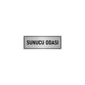 Özarslan Dizayn Departman Kapı İsimliği Sunucu Odası 7x20 cm Gümüş Renk Metal Yönlendirme Levhası