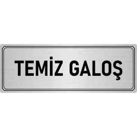 Özarslan Dizayn Departman Kapı İsimliği Temiz Galoş 7x20 cm Gümüş Renk Metal Yönlendirme Levhası