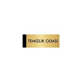 Özarslan Dizayn Departman Kapı İsimliği Temizlik Odası 10x20 cm Altın Renk Metal Yönlendirme Levhası