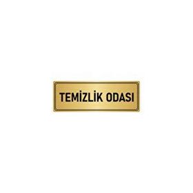 Özarslan Dizayn Departman Kapı İsimliği Temizlik Odası 10x20 cm Altın Renk Metal Yönlendirme Levhası