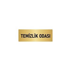 Özarslan Dizayn Departman Kapı İsimliği Temizlik Odası 10x20 cm Altın Renk Metal Yönlendirme Levhası