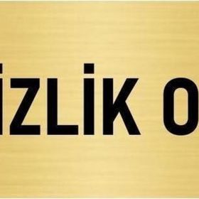 Özarslan Dizayn Departman Kapı İsimliği Temizlik Odası 5x20 cm Altın Renk Metal Yönlendirme Levhası