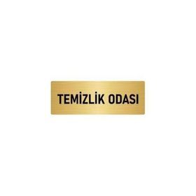 Özarslan Dizayn Departman Kapı İsimliği Temizlik Odası 7x20 cm Altın Renk Metal Yönlendirme Levhası