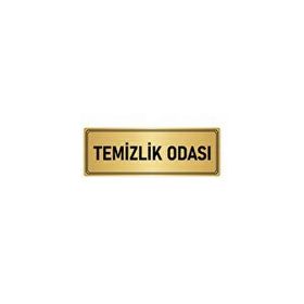 Özarslan Dizayn Departman Kapı İsimliği Temizlik Odası 7x20 cm Altın Renk Metal Yönlendirme Levhası