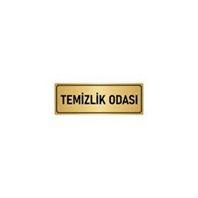 Özarslan Dizayn Departman Kapı İsimliği Temizlik Odası 7x20 cm Altın Renk Metal Yönlendirme Levhası