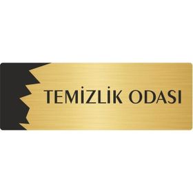 Özarslan Dizayn Departman Kapı İsimliği Temizlik Odası 7x20 cm Altın Renk Metal Yönlendirme Levhası