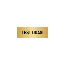 Özarslan Dizayn Departman Kapı İsimliği Test Odası 7x20 cm Altın Renk Metal Yönlendirme Levhası