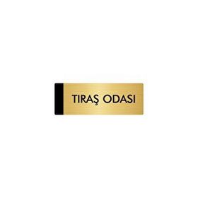 Özarslan Dizayn Departman Kapı İsimliği Tıraş Odası 10x20 cm Altın Renk Metal Yönlendirme Levhası