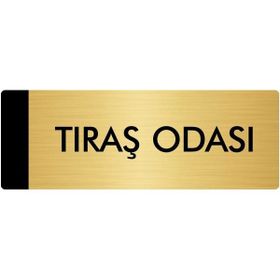 Özarslan Dizayn Departman Kapı İsimliği Tıraş Odası 7x20 cm Altın Renk Metal Yönlendirme Levhası