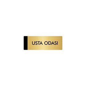 Özarslan Dizayn Departman Kapı İsimliği Usta Odası 10x20 cm Altın Renk Metal Yönlendirme Levhası