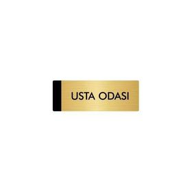 Özarslan Dizayn Departman Kapı İsimliği Usta Odası 10x20 cm Altın Renk Metal Yönlendirme Levhası