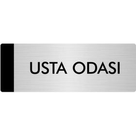 Özarslan Dizayn Departman Kapı İsimliği Usta Odası 10x20 cm Gümüş Renk Metal Yönlendirme Levhası