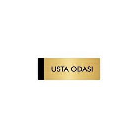 Özarslan Dizayn Departman Kapı İsimliği Usta Odası 7x20 cm Altın Renk Metal Yönlendirme Levhası