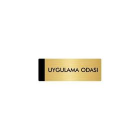 Özarslan Dizayn Departman Kapı İsimliği Uygulama Odası 10x20 cm Altın Renk Metal Yönlendirme Levhası