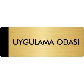 Özarslan Dizayn Departman Kapı İsimliği Uygulama Odası 10x20 cm Altın Renk Metal Yönlendirme Levhası