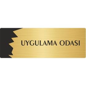 Özarslan Dizayn Departman Kapı İsimliği Uygulama Odası 10x20 cm Altın Renk Metal Yönlendirme Levhası
