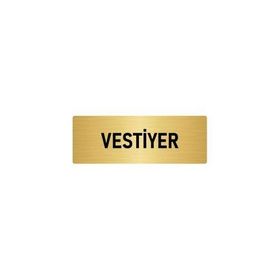 Özarslan Dizayn Departman Kapı İsimliği Vestiyer 5x20 cm Altın Renk Metal Yönlendirme Levhası