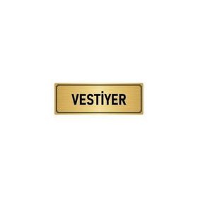 Özarslan Dizayn Departman Kapı İsimliği Vestiyer 5x20 cm Altın Renk Metal Yönlendirme Levhası