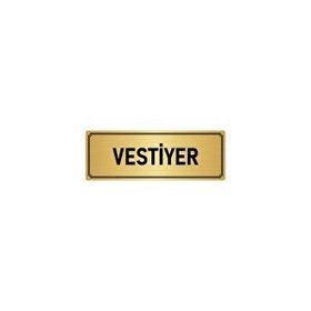 Özarslan Dizayn Departman Kapı İsimliği Vestiyer 5x20 cm Altın Renk Metal Yönlendirme Levhası
