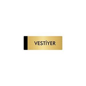 Özarslan Dizayn Departman Kapı İsimliği Vestiyer 5x20 cm Altın Renk Metal Yönlendirme Levhası