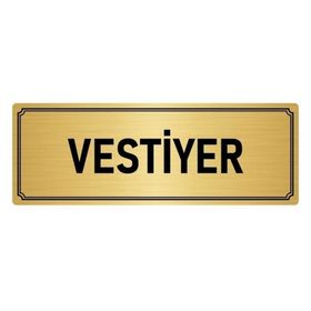 Özarslan Dizayn Departman Kapı İsimliği Vestiyer 5x20 cm Altın Renk Metal Yönlendirme Levhası