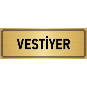 Özarslan Dizayn Departman Kapı İsimliği Vestiyer 5x20 cm Altın Renk Metal Yönlendirme Levhası