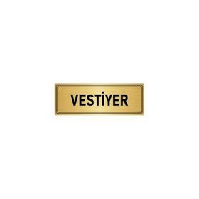 Özarslan Dizayn Departman Kapı İsimliği Vestiyer 7x20 cm Altın Renk Metal Yönlendirme Levhası
