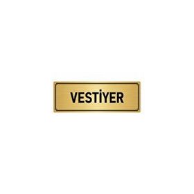Özarslan Dizayn Departman Kapı İsimliği Vestiyer 7x20 cm Altın Renk Metal Yönlendirme Levhası