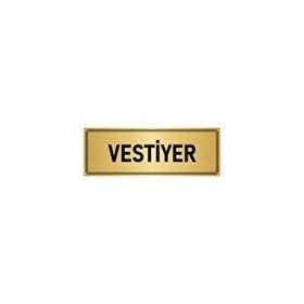 Özarslan Dizayn Departman Kapı İsimliği Vestiyer 7x20 cm Altın Renk Metal Yönlendirme Levhası