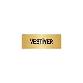 Özarslan Dizayn Departman Kapı İsimliği Vestiyer 7x20 cm Altın Renk Metal Yönlendirme Levhası