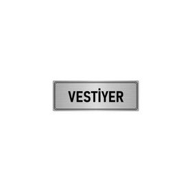 Özarslan Dizayn Departman Kapı İsimliği Vestiyer 7x20 cm Gümüş Renk Metal Yönlendirme Levhası