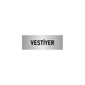 Özarslan Dizayn Departman Kapı İsimliği Vestiyer 7x20 cm Gümüş Renk Metal Yönlendirme Levhası